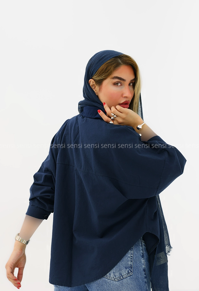 شومیز زنانه لینن باکسی کیمونو کد1006057